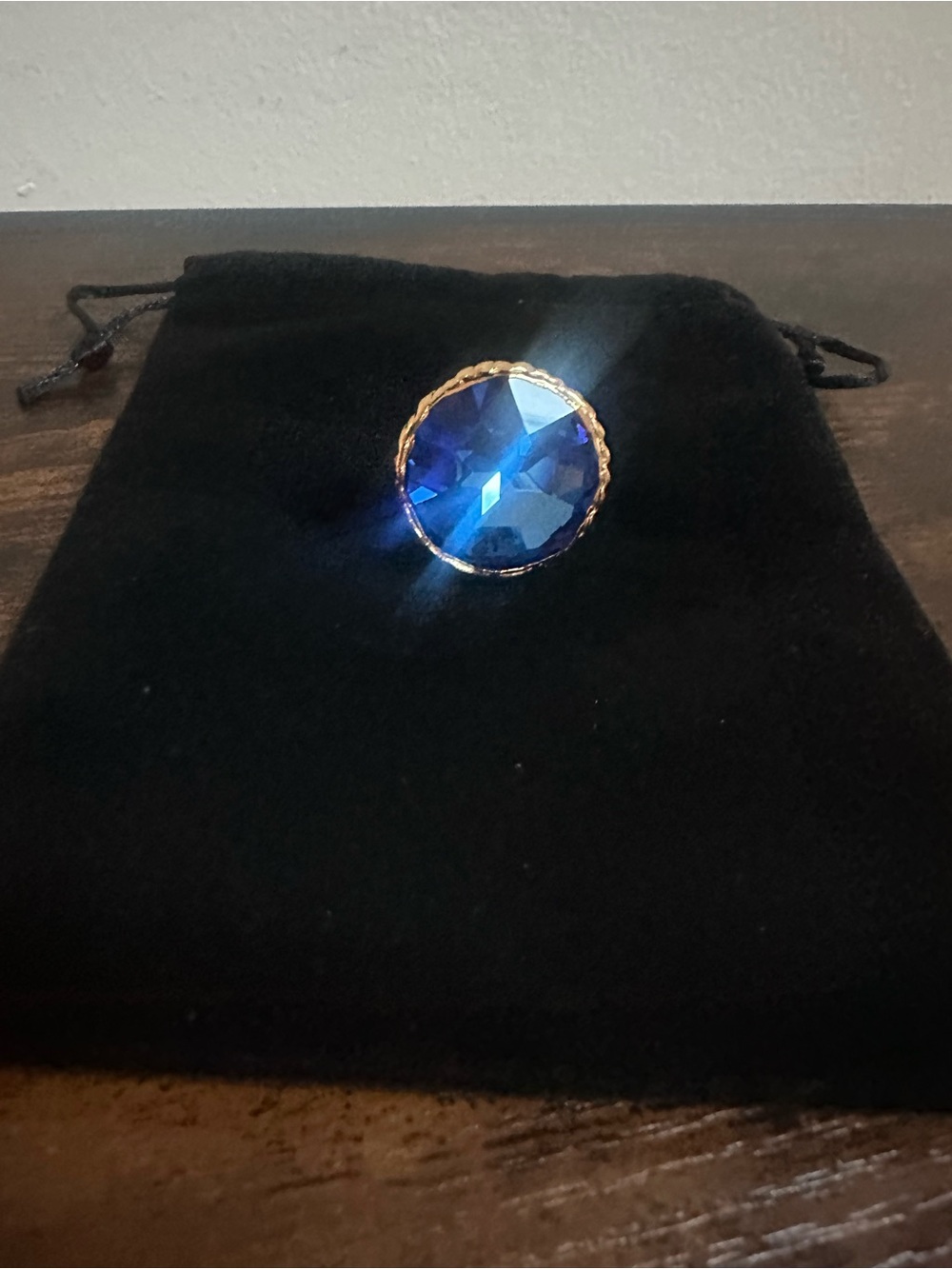 Bold Blue Crystal Statement Ring - Women's Fashion Jewelry - Picture 7 of 7